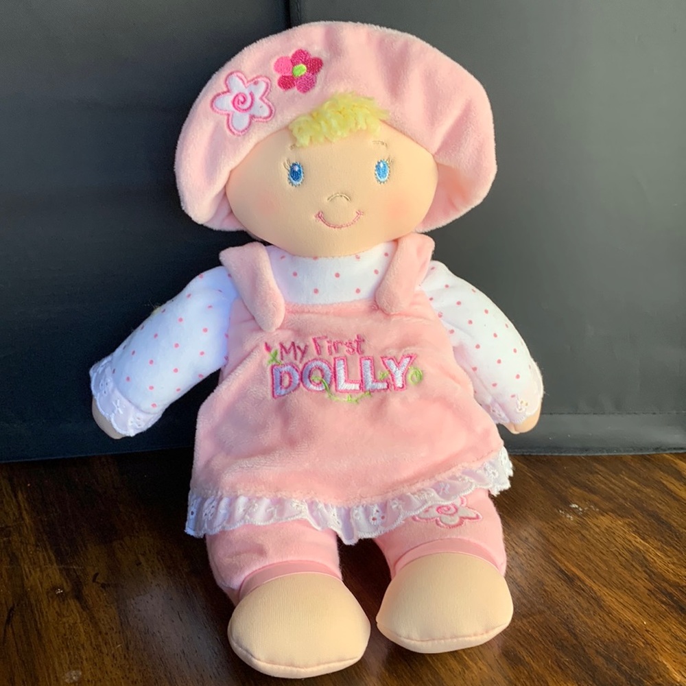 Baby Gund My First Dolly Lovey Doll Plush Stuffed Animal Toy Soft Pink 13”